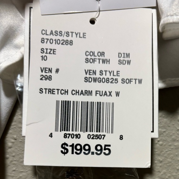 Db Studio Size 10 Wedding Dress Flutter Sleeve Satin Dress Ruffle Hem - Picture 6 of 11